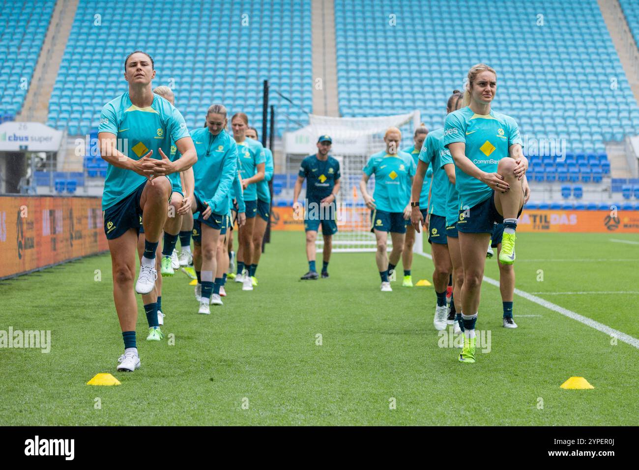 Robina, Australia. 30 novembre 2024. Gold Coast, Australia, 30 novembre 2024: Giocatori dei Matildas durante la sessione di allenamento di CommBank Matildas per la partita contro le donne brasiliane al CBUS Super Stadium di Robina, Australia Matthew Starling (Promediapix/SPP) credito: SPP Sport Press Photo. /Alamy Live News Foto Stock