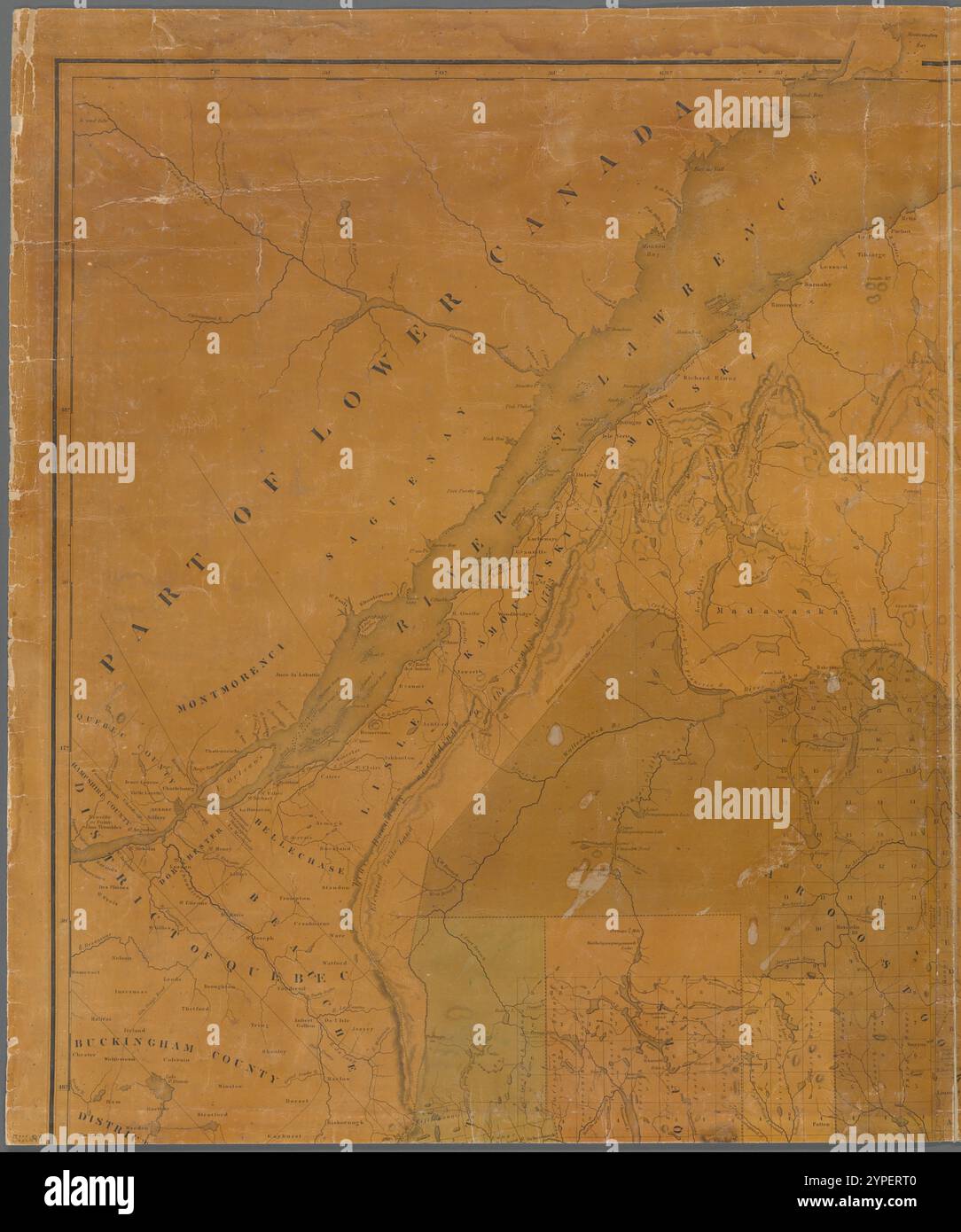 Mappa dello stato del Maine con la provincia del nuovo Brunswick 1844 di Young, J. H. (James Hamilton) Foto Stock