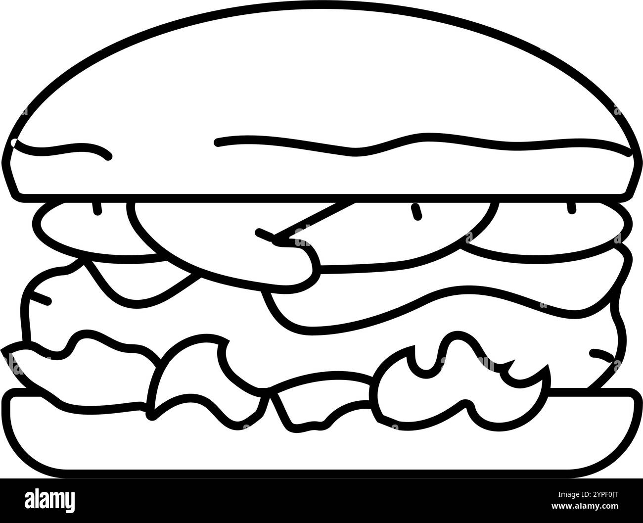 illustrazione vettoriale dell'icona dell'hamburger svizzero a funghi Illustrazione Vettoriale