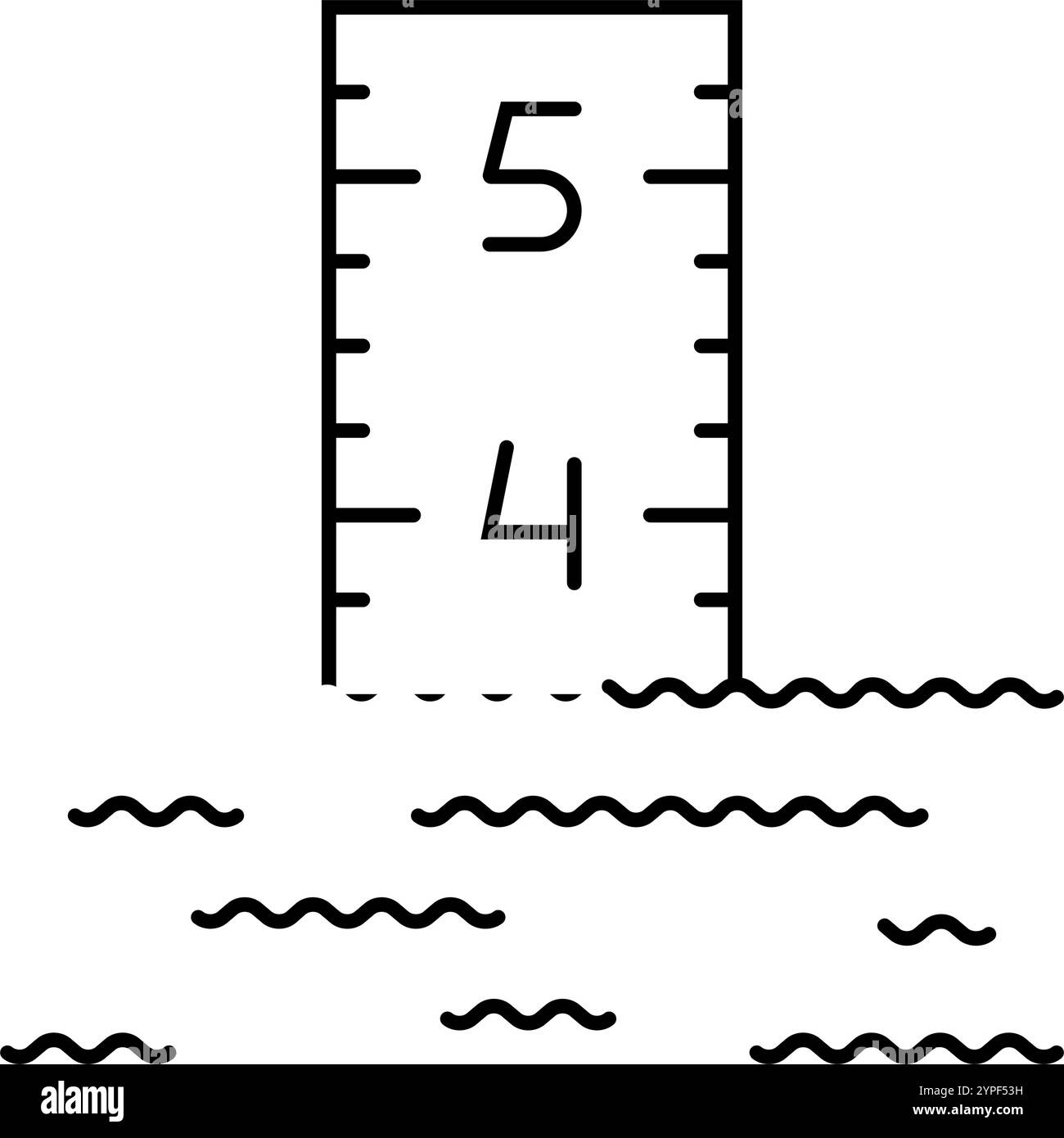 illustrazione vettoriale dell'icona della linea di emergenza dell'indicatore di livello eccessivo Illustrazione Vettoriale
