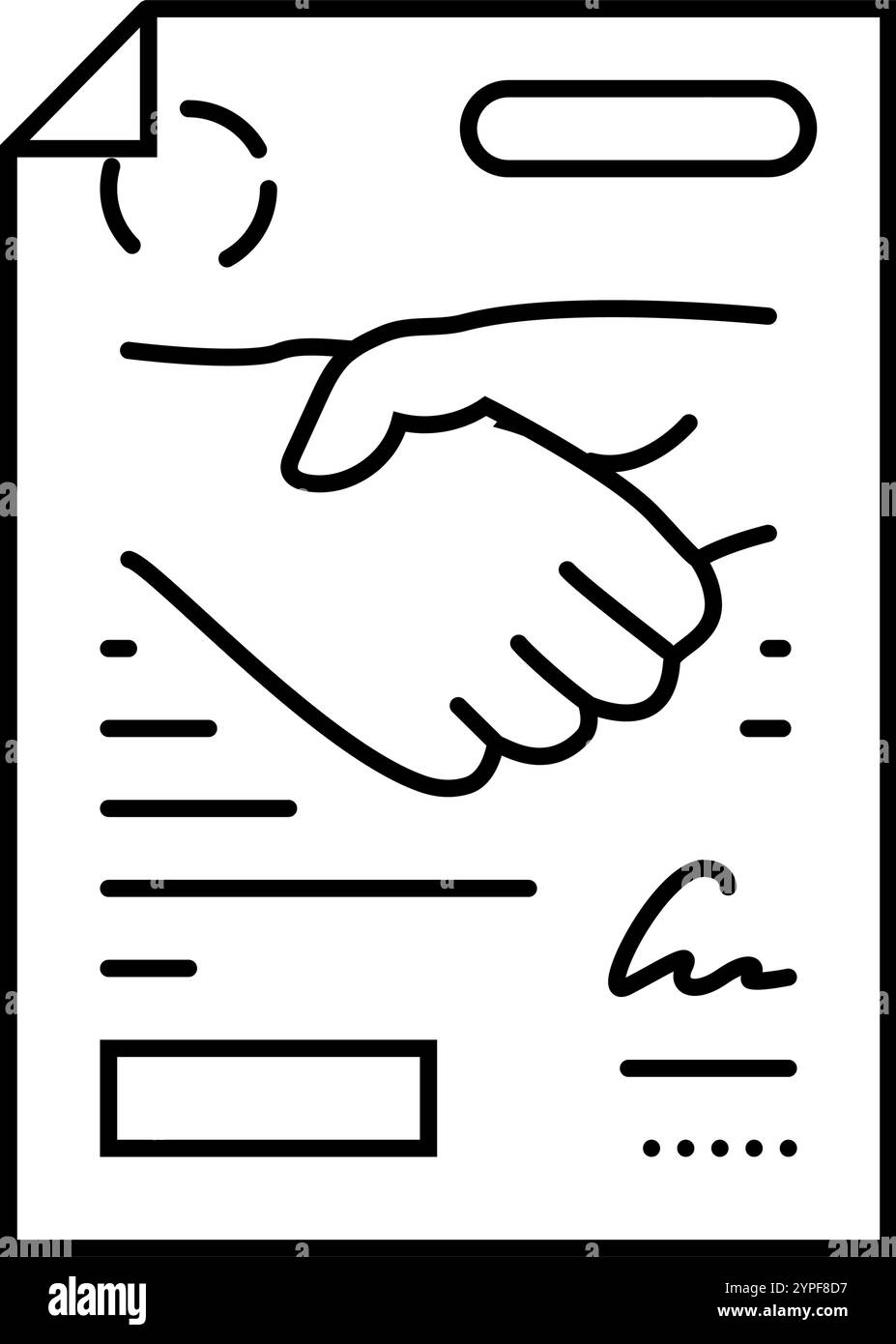 illustrazione vettoriale dell'icona della linea di diritto societario del contratto legale Illustrazione Vettoriale