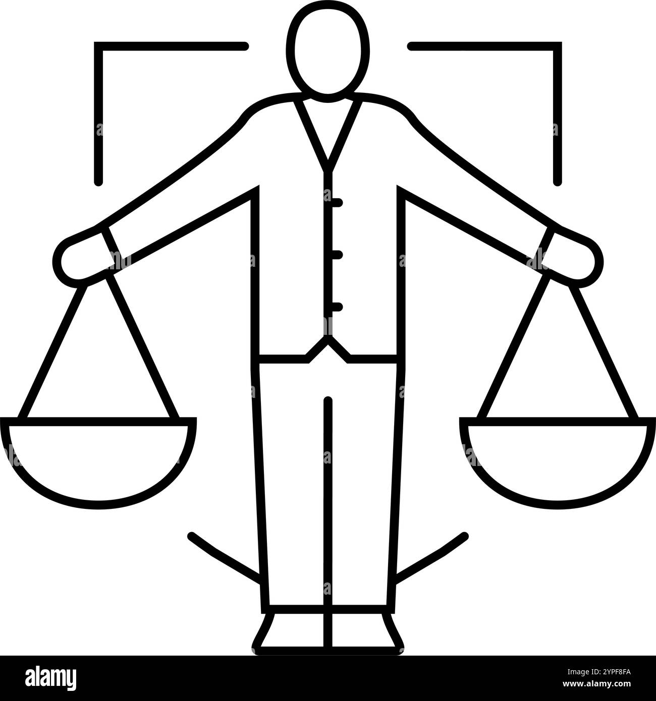 illustrazione vettoriale dell'icona della linea di diritto aziendale di arbitrato Illustrazione Vettoriale