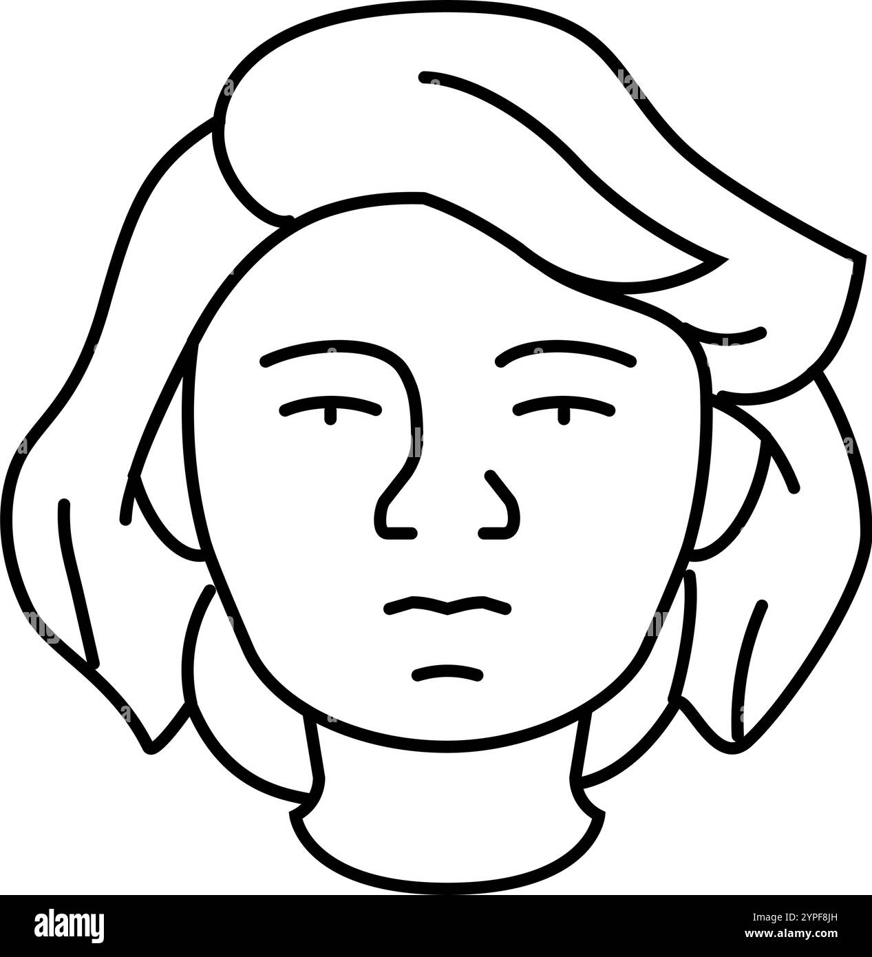 illustrazione vettoriale dell'icona della linea di espressione della donna pride Illustrazione Vettoriale