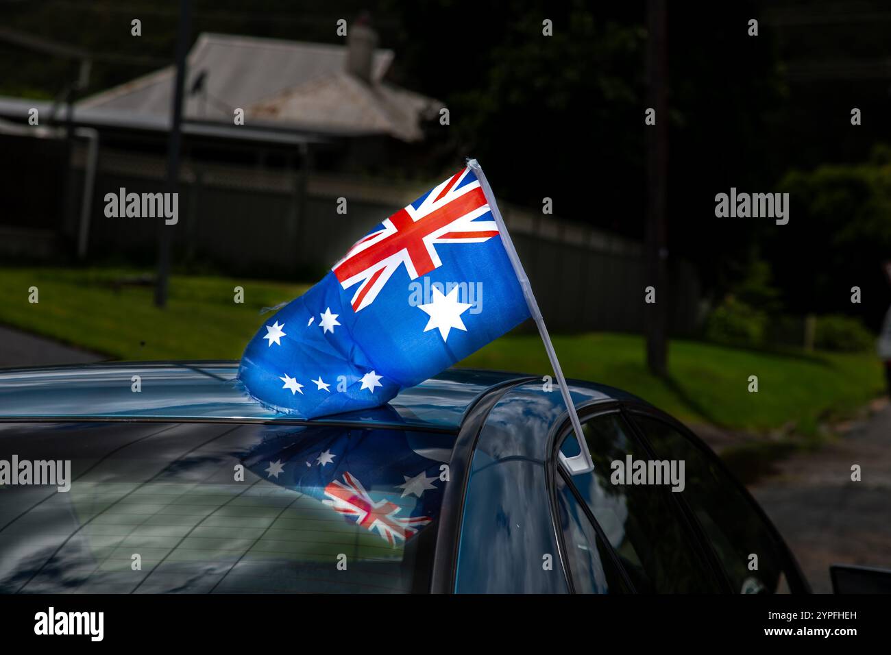 L'Australia Day è la giornata nazionale ufficiale dell'Australia. Osservata annualmente il 26 gennaio, segna lo sbarco 1788 della prima flotta e il sollevamento di Foto Stock