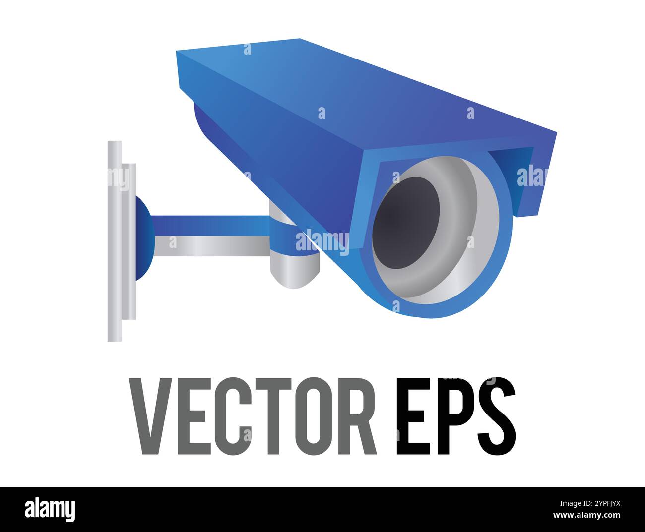 Telecamera di registrazione a circuito chiuso di sicurezza, blu sfumato, argento Illustrazione Vettoriale