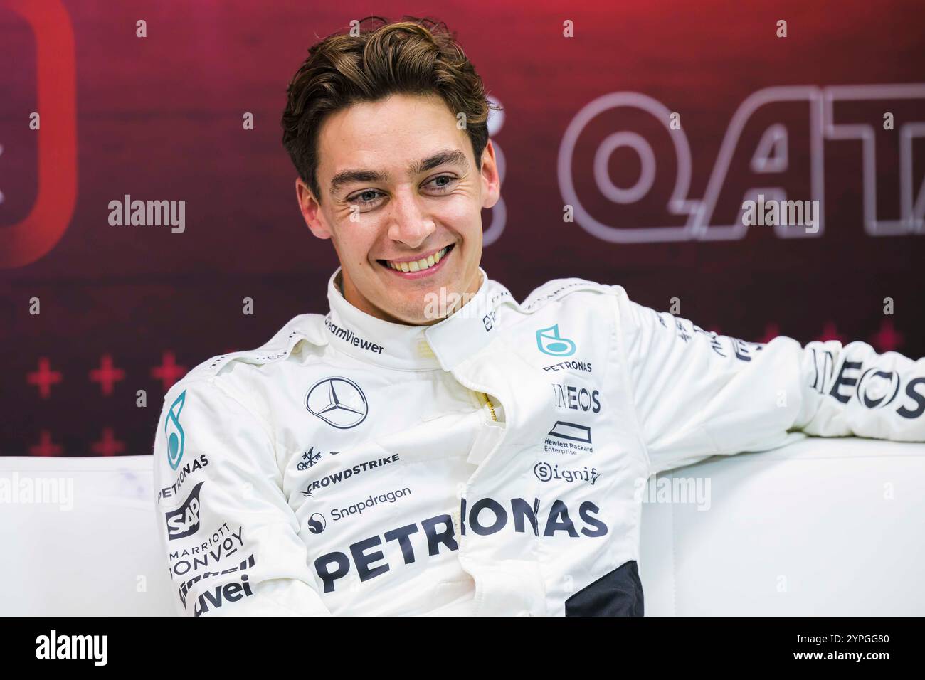 Lusail, Qatar. 30 novembre 2024. George Russell del team Mercedes-AMG Petronas F1 durante Sprint. Ahmad al Shehab/Alamy Live News. Foto Stock