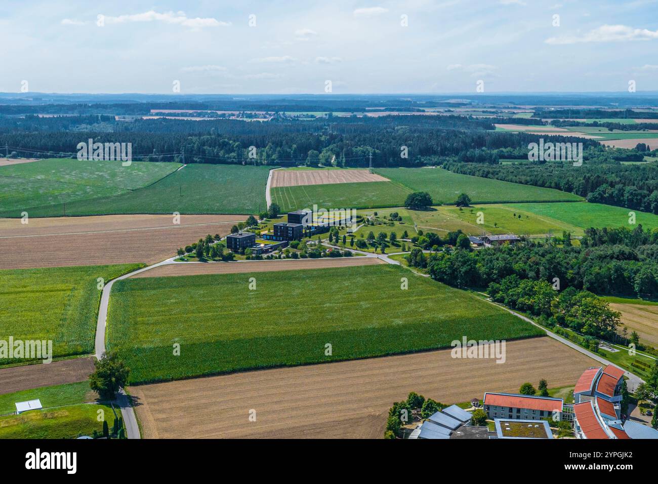 Die Kur- und Bäderstadt Bad Saulgau in Oberschwaben von oben Auslick auf Bad Saulgau an der Oberschwäbischen Barockstraße r Bad Saulgau Therme Baden-W. Foto Stock