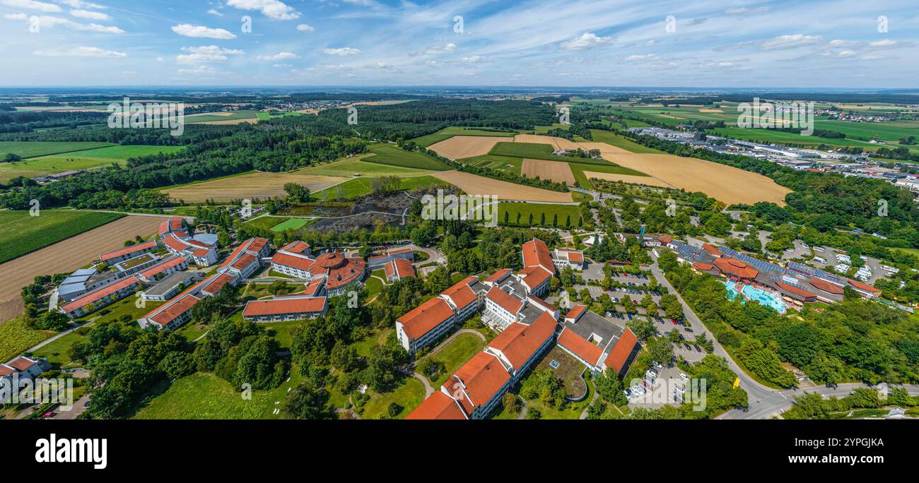 Die Kur- und Bäderstadt Bad Saulgau in Oberschwaben von oben Auslick auf Bad Saulgau an der Oberschwäbischen Barockstraße r Bad Saulgau Therme Baden-W. Foto Stock