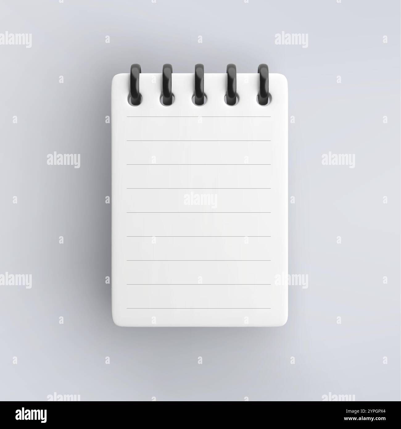 Icona blocco note 3d isolata su sfondo grigio. Illustrazione Vettoriale