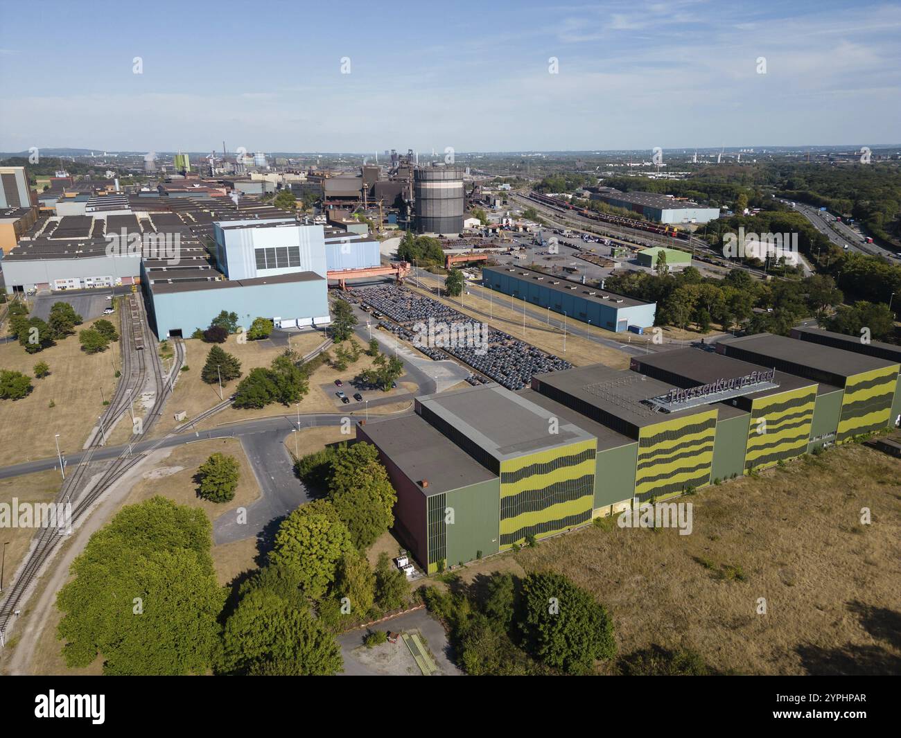 Hot Strip Mill e Rolling Mill nella acciaieria di ThyssenKrupp Steel. L'attività principale dell'azienda è la produzione di acciaio e di piatti Foto Stock