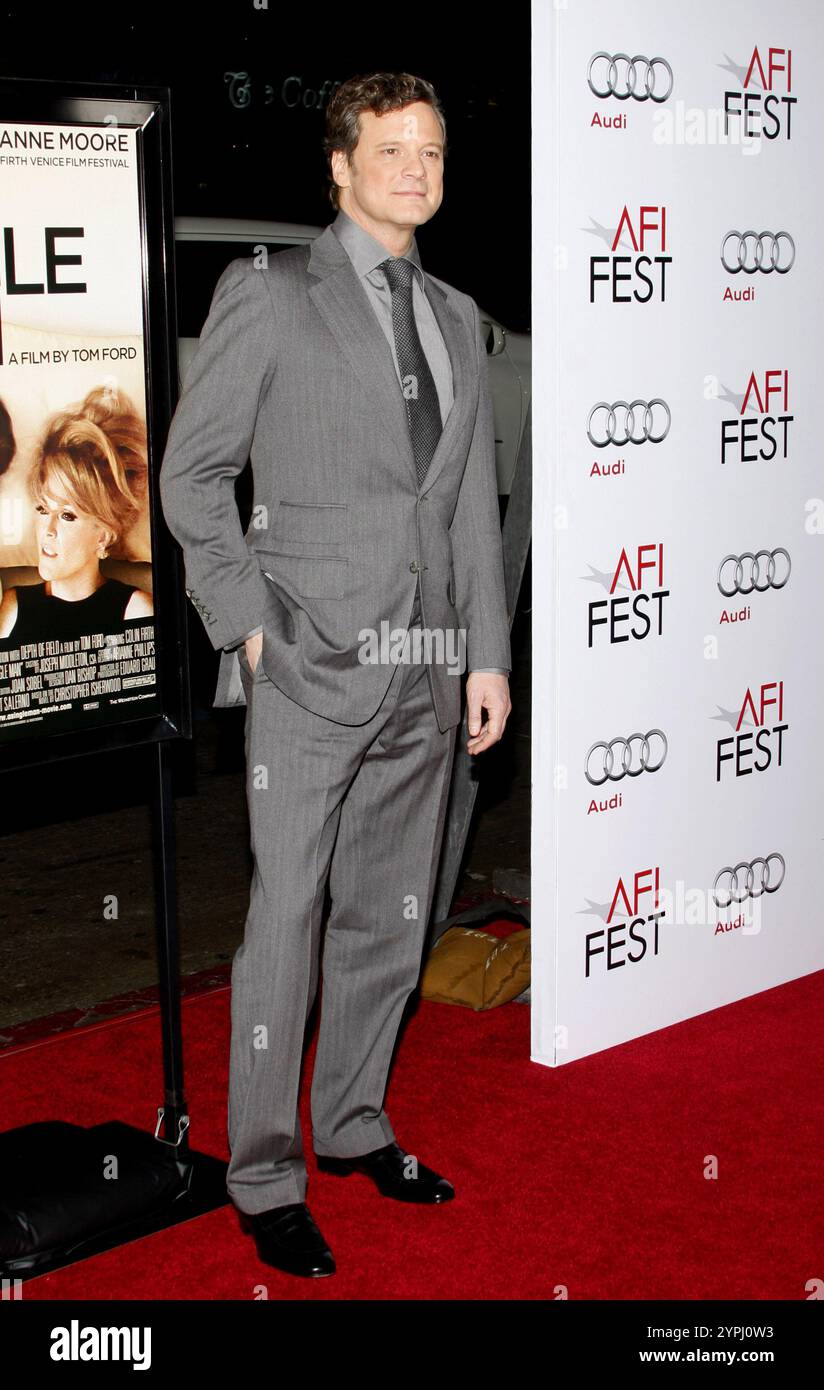 HOLLYWOOD, CA - 5 NOVEMBRE 2009: Colin Firth all'AFI FEST 2009 proiezione di "A Single Man" tenutasi al Grauman's Chinese Theater di Hollywood, USA il 5 novembre 2009. Foto Stock