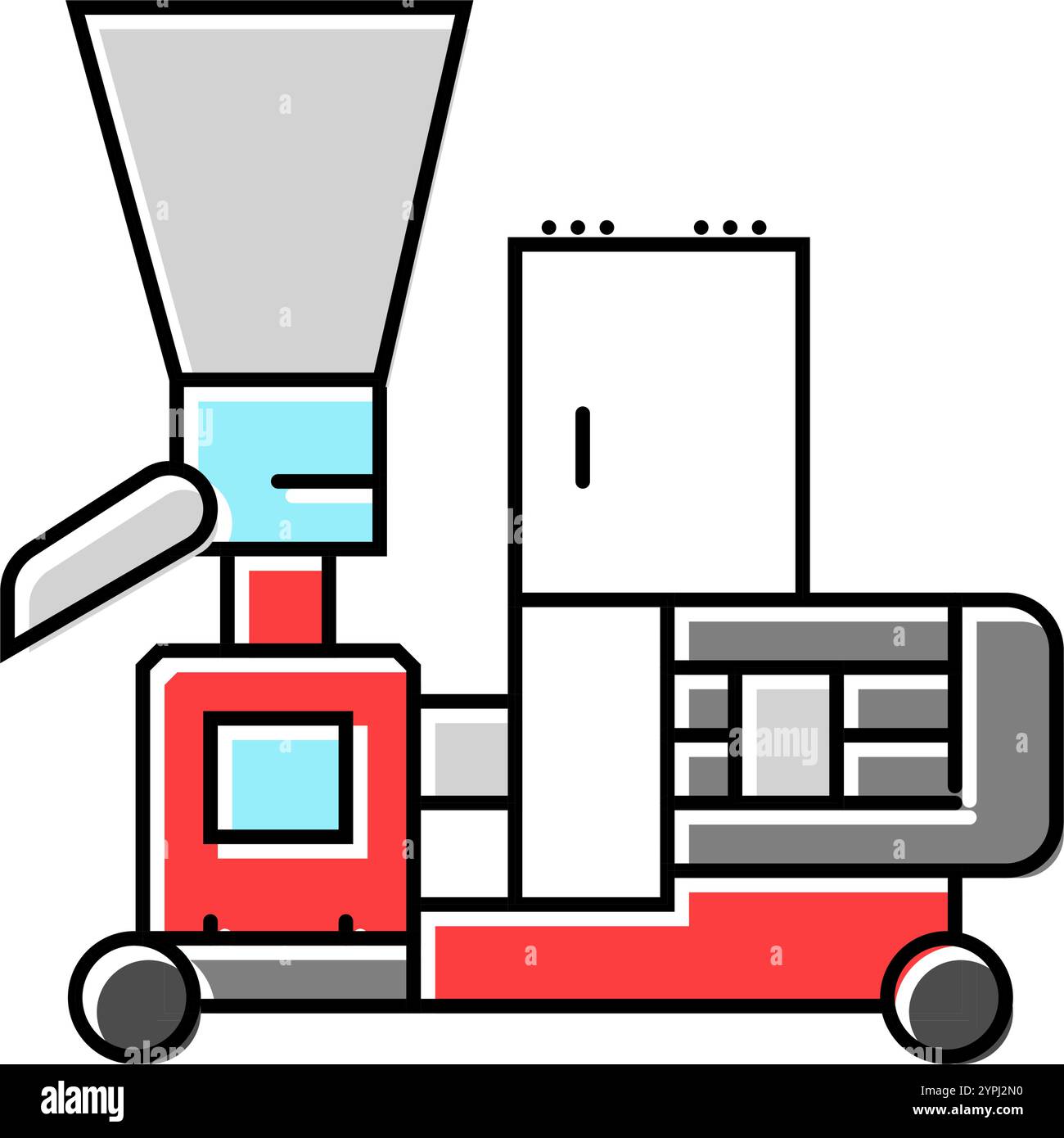 illustrazione vettoriale dell'icona del colore del pellet del mulino a pellet Illustrazione Vettoriale