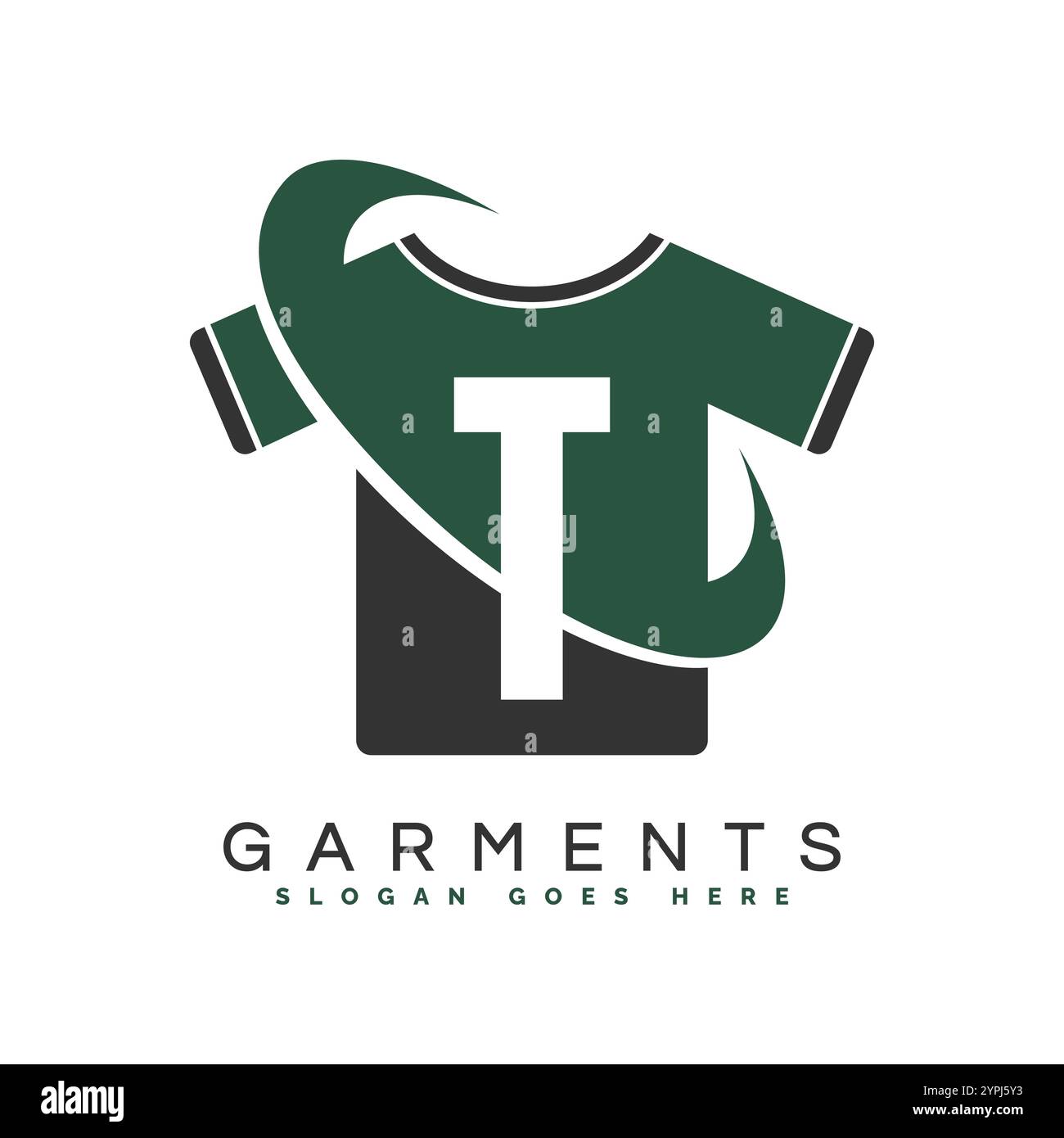 T-shirt Letter con logo rotondo. Design a forma di icona con il viso lunare degli indumenti a T dell'alfabeto Illustrazione Vettoriale