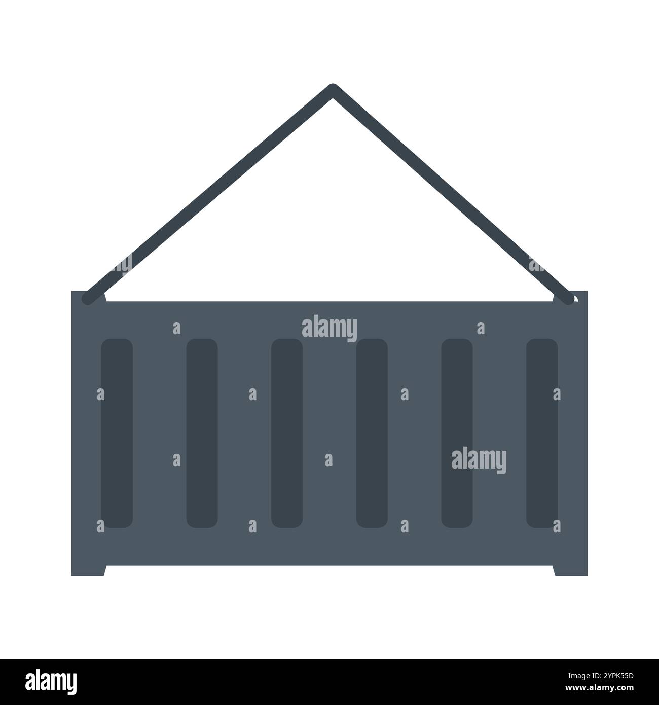 Contenitore o vano di carico con linee verticali e capote chiusa. Design piatto per conservazione e trasporto. Ideale per temi di logistica, spedizione e magazzino. Illustrazione Vettoriale