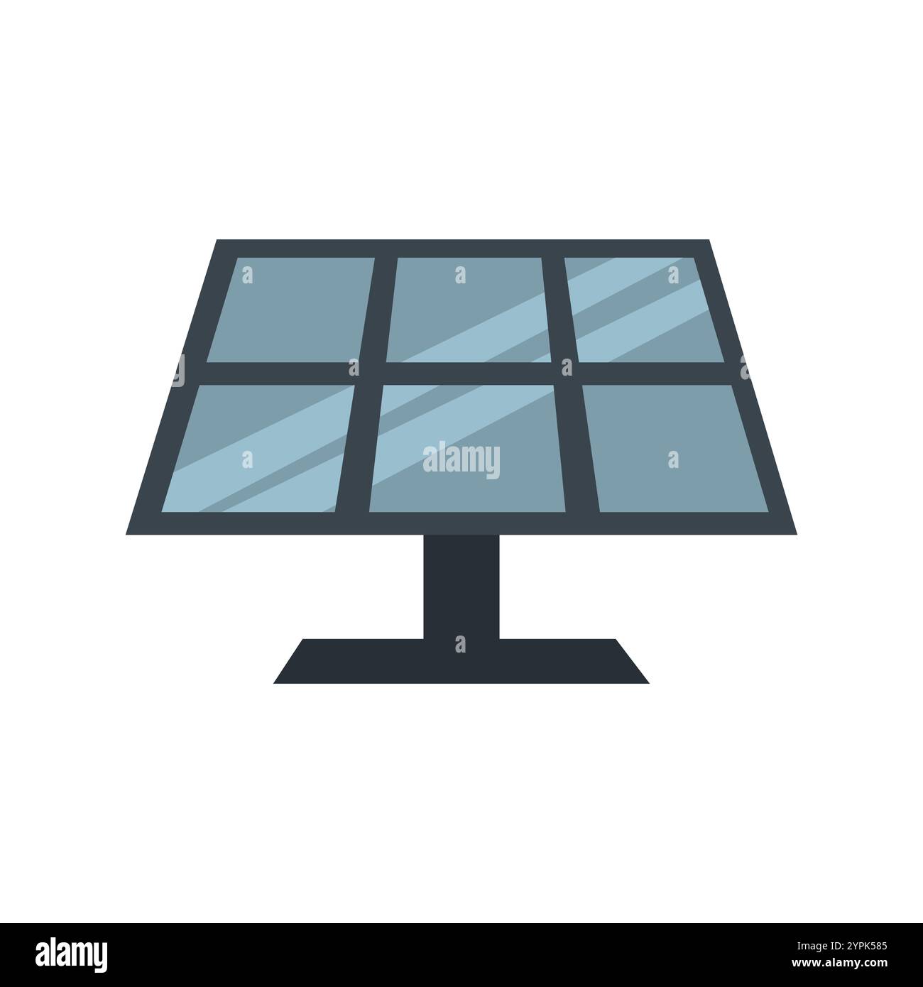 Un pannello solare su uno stand che simboleggia l'energia rinnovabile e la sostenibilità. Ideale per temi energetici ecologici, ambientali e tecnologici Illustrazione Vettoriale