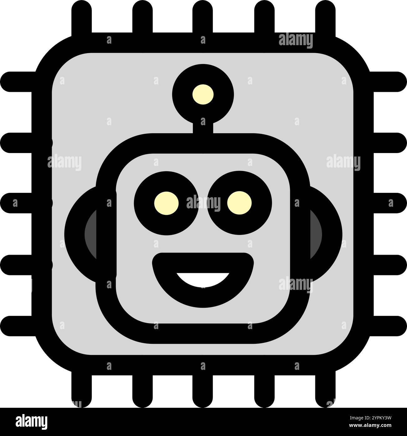 Simbolo del processore di intelligenza artificiale - icona dell'intelligenza artificiale. Illustrazione Vettoriale