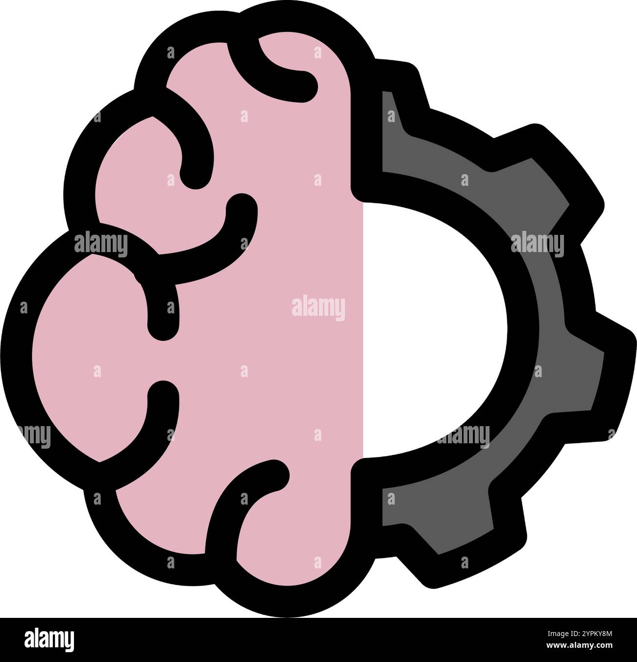 Simbolo delle impostazioni del cervello - icona dell'intelligenza artificiale. Illustrazione Vettoriale