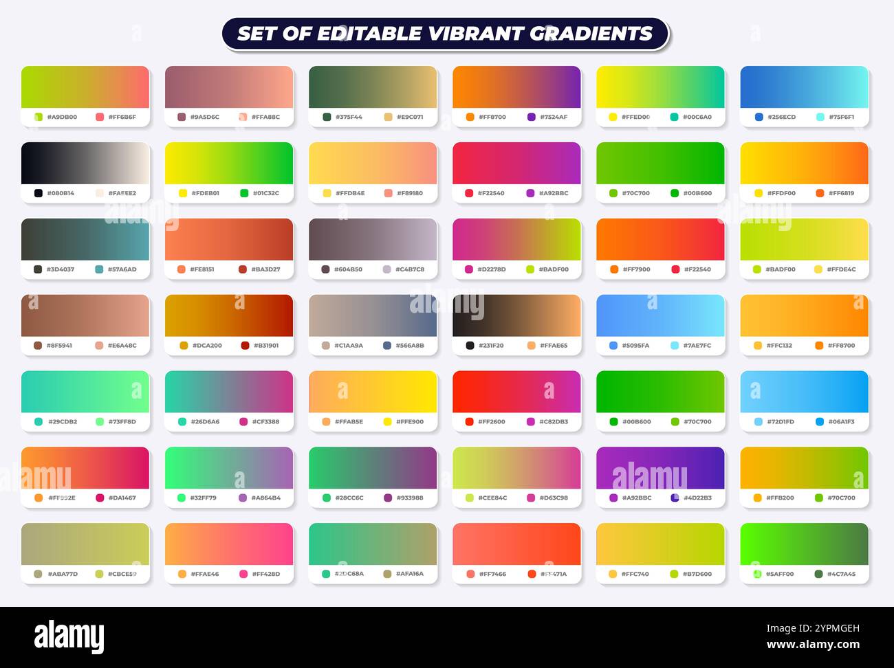 Quadrati sfumati vivaci. Quadrati multicolore minimalisti, colori vivaci astratti anni '80 e gradienti moderni set di vettori isolati adatti per coperture, calen Illustrazione Vettoriale