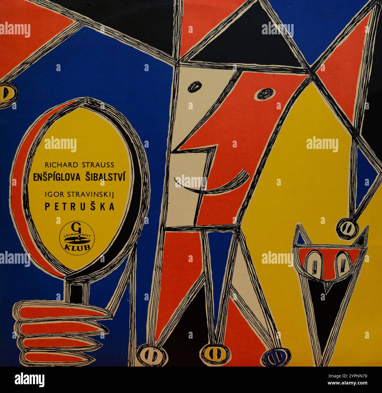 Copertina in vinile vintage. Richard Strauss, Till Eulenspiegel's Merry Pranks, Igor Stravinsky, Petrushka, Czech Philharmonic, direttore Karel Ančerl, 1962 Foto Stock
