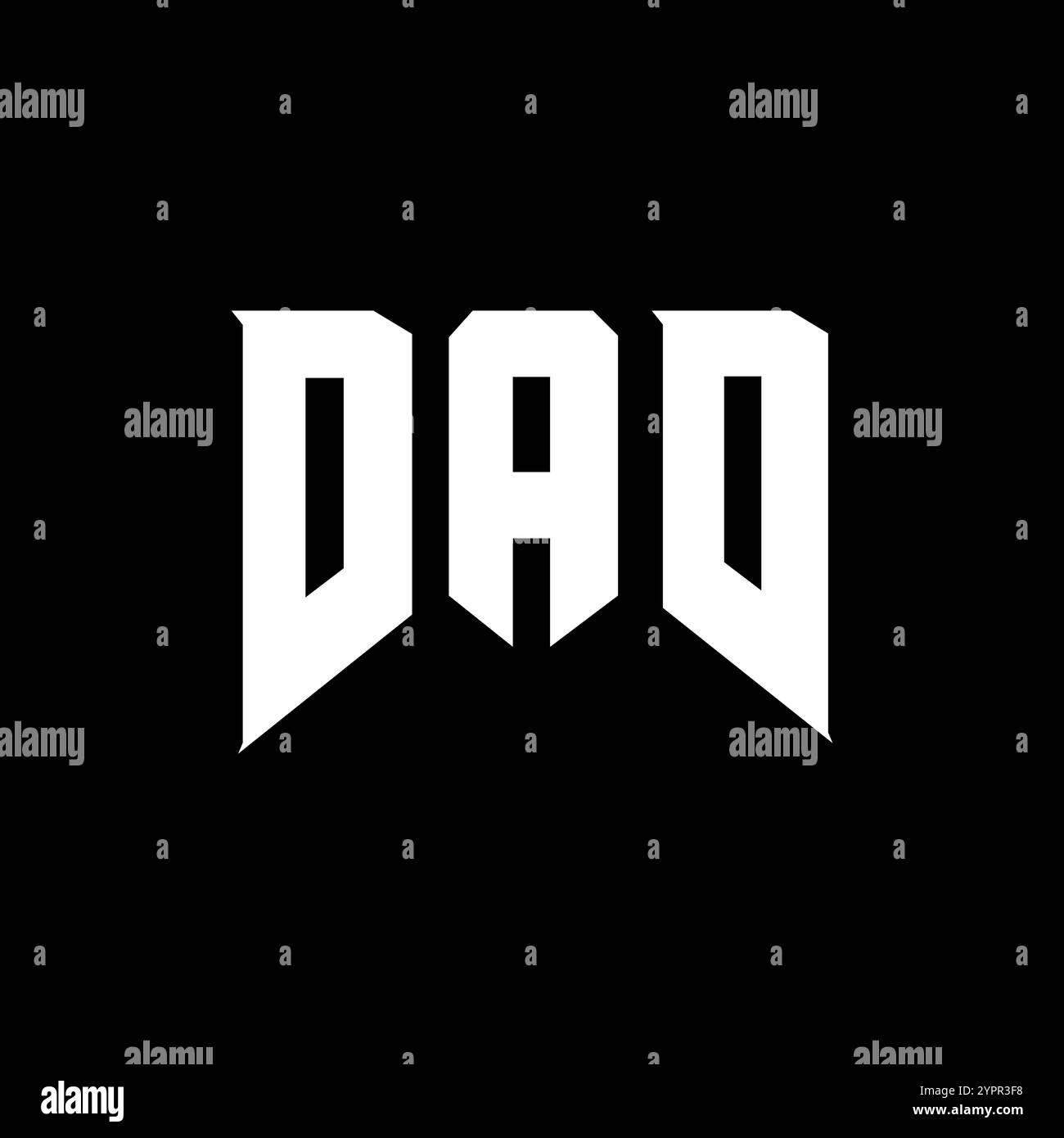 Design del logo della lettera DAD per l'azienda tecnologica. Combinazione di colori bianco e nero con logo DAD. Logo PAPÀ, vettore PAPÀ, design PAPÀ, icona PAPÀ, alph PAPÀ Illustrazione Vettoriale