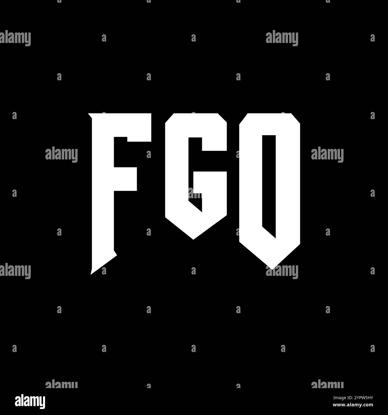 Logo FGO Letter per l'azienda tecnologica. Combinazione di colori bianco e nero con logo FGO. Logo FGO, vettore FGO, design FGO, icona FGO, FGO alph Illustrazione Vettoriale