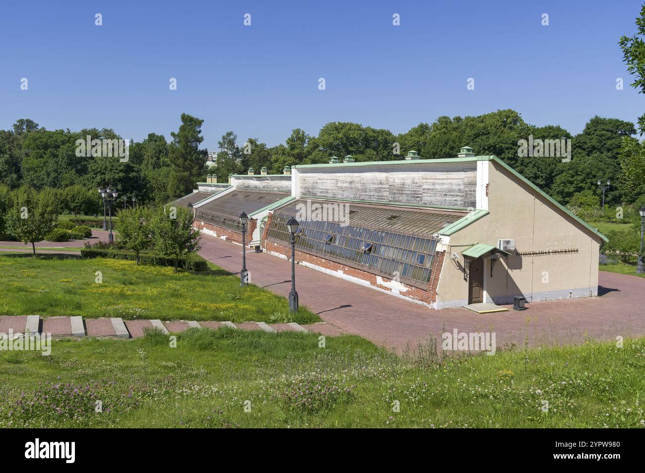 Mosca, Russia, 20 giugno 2021: Serra dell'uva nel Parco Tsaritsynsky, Mosca. Giornata di sole a giugno, Europa Foto Stock