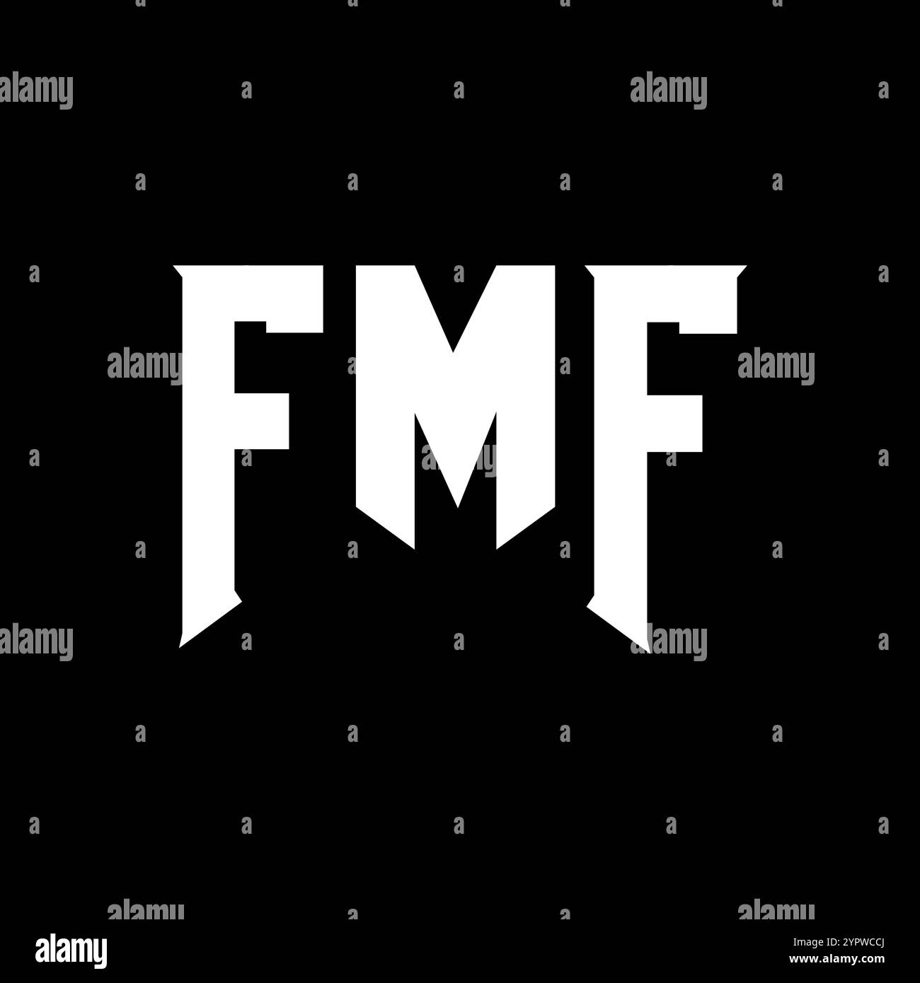 Logo FMF Letter per l'azienda tecnologica. Combinazione di colori bianco e nero con logo FMF. Logo FMF, vettore FMF, design FMF, icona FMF, FMF alph Illustrazione Vettoriale