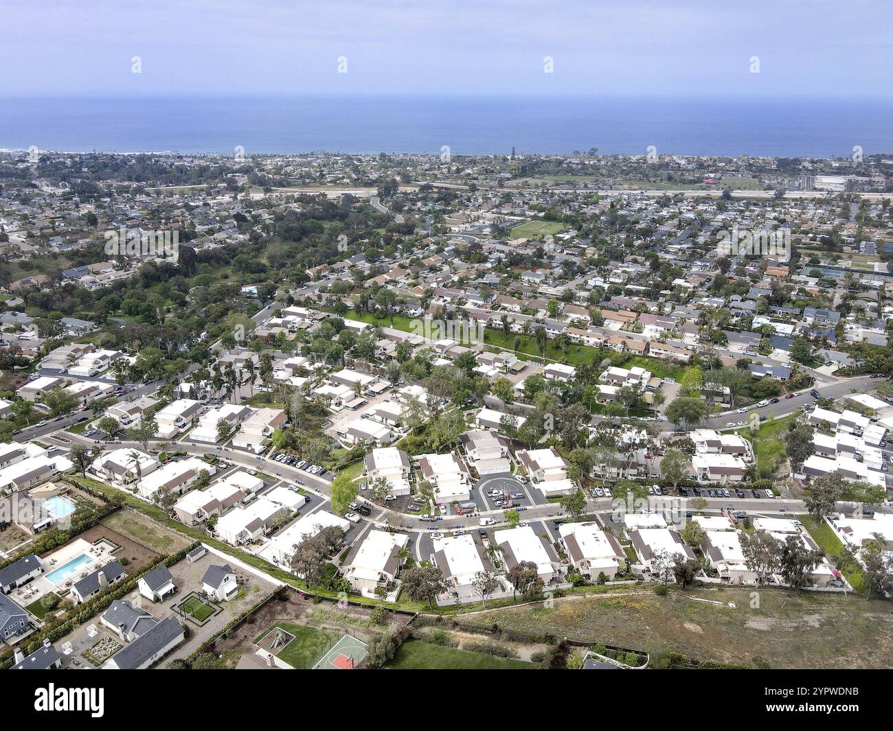 Vista aerea della città di Cardiff, comunità nella città incorporata di Encinitas nella contea di San Diego, California. STATI UNITI Foto Stock