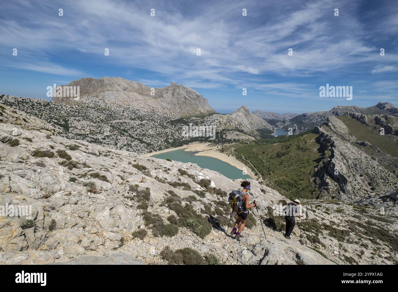 Embalse de Cuber desde la sierra de Rateta, Paraje Natural de la Serra de Tramuntana, Maiorca, Isole baleari, Spagna, Europa Foto Stock