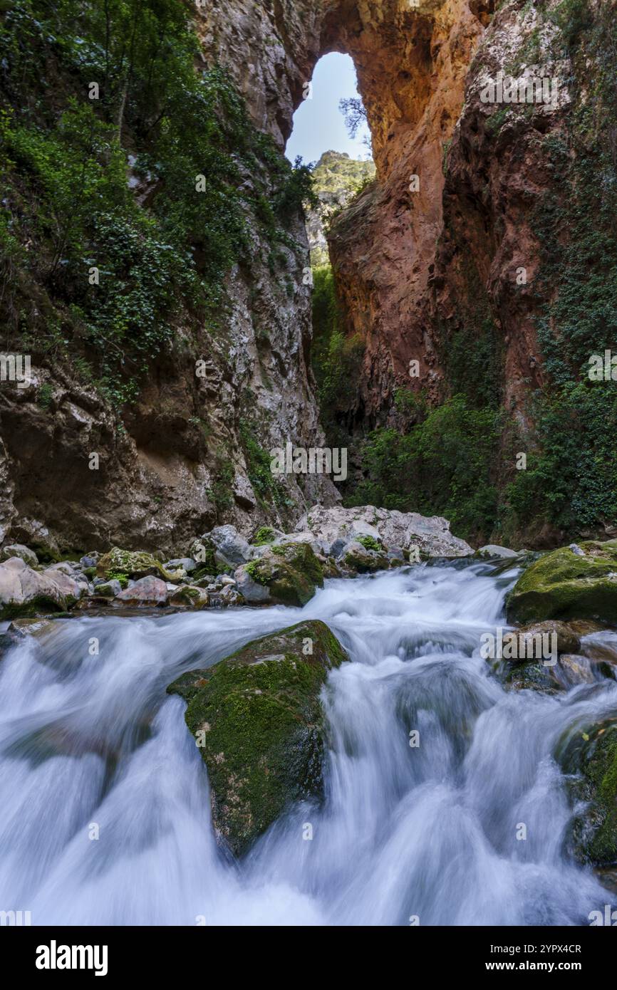 God's Bridge, Akchour, Talassemtane Nature Park, regione del Rif, marocco Foto Stock