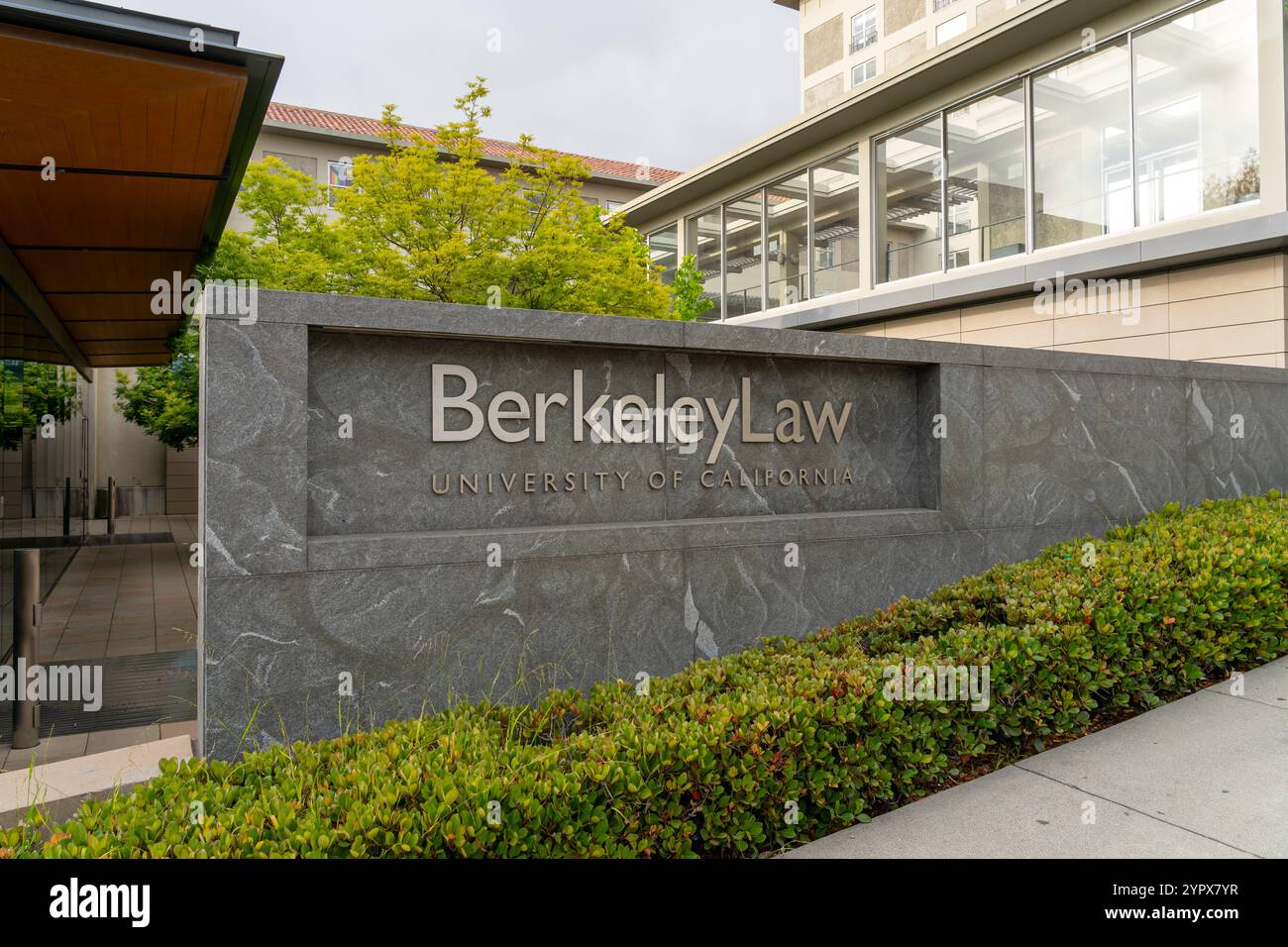 UC Berkeley School of Law presso l'Università della California a Berkeley, California, Stati Uniti Foto Stock