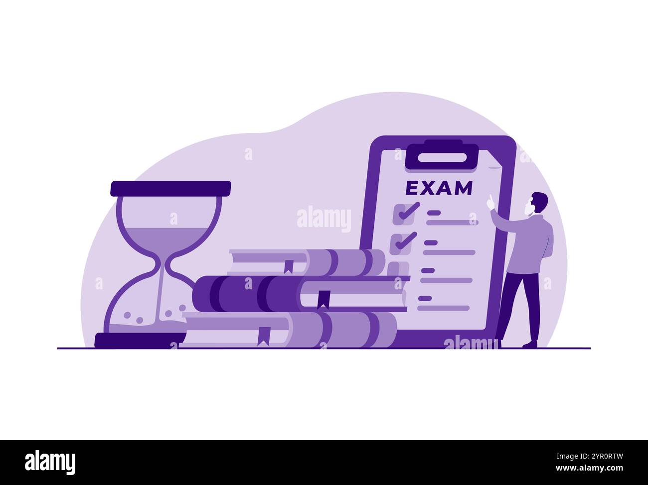 Concetto dell'esame, esame, test, elenco di controllo, esame rivolto agli studenti modello vettoriale di illustrazione piatta per landing page, app mobile, volantino, modello Illustrazione Vettoriale Concetto dell'esame, esame, test, elenco di controllo, esame rivolto agli studenti modello vettoriale di illustrazione piatta per landing page, app mobile, volantino, modello Illustrazione Vettoriale