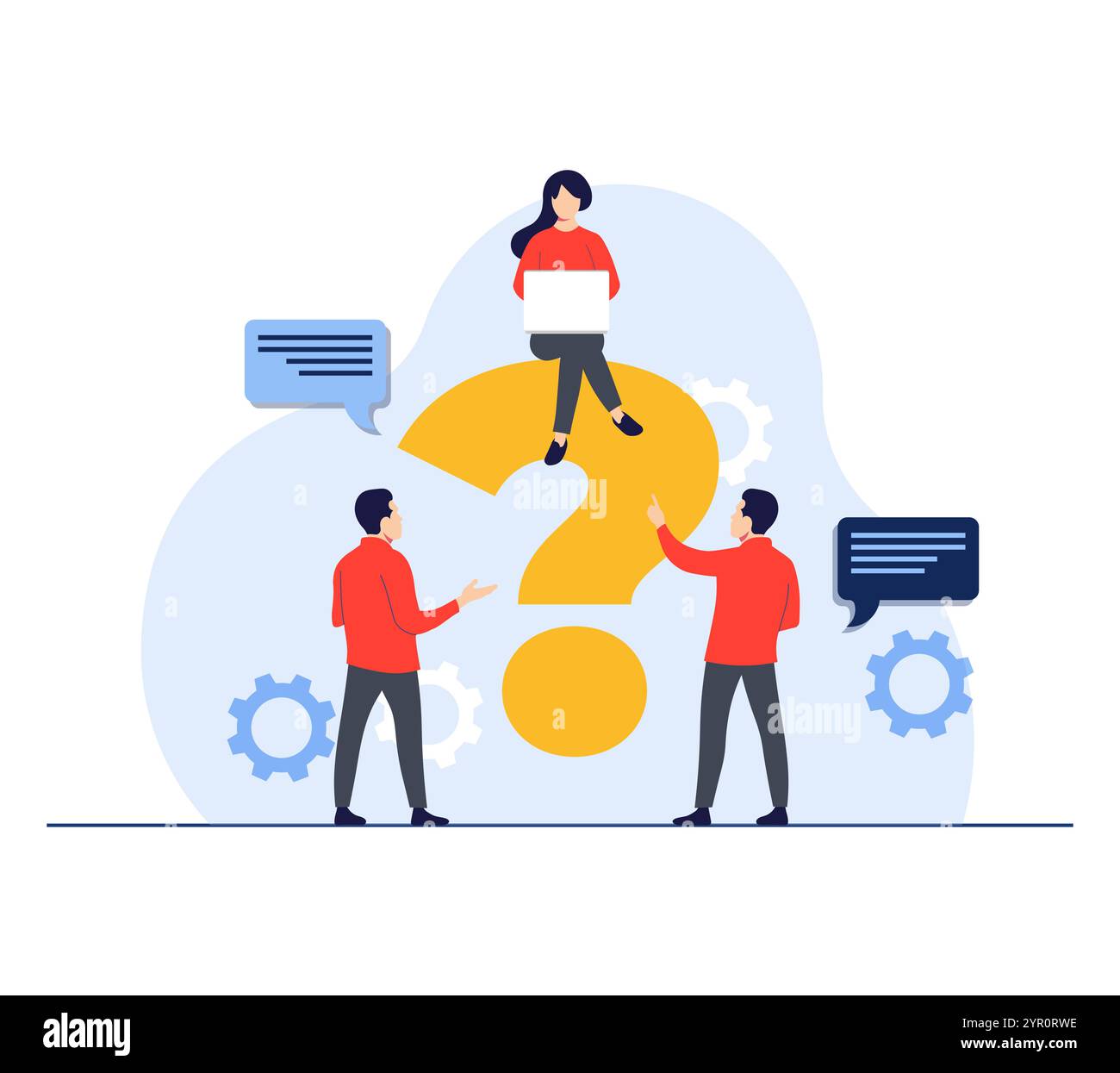 Persone che fanno domande, domande frequenti concetto di illustrazione piatta modello vettoriale, concetto di FAQ per landing page, app mobile, banner Web, i Illustrazione Vettoriale Persone che fanno domande, domande frequenti concetto di illustrazione piatta modello vettoriale, concetto di FAQ per landing page, app mobile, banner Web, i Illustrazione Vettoriale