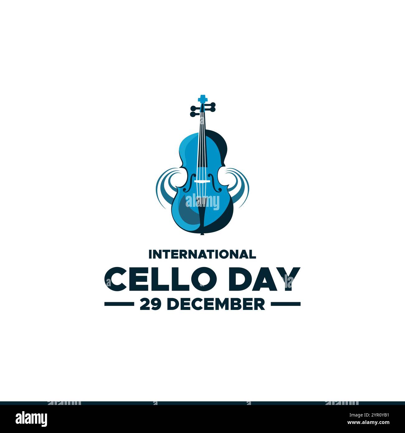 Giornata Internazionale del violoncello il 29 dicembre, grafica vettoriale della giornata internazionale del violoncello . design piatto. Design line art. design del volantino. illustrazione piatta. Illustrazione Vettoriale