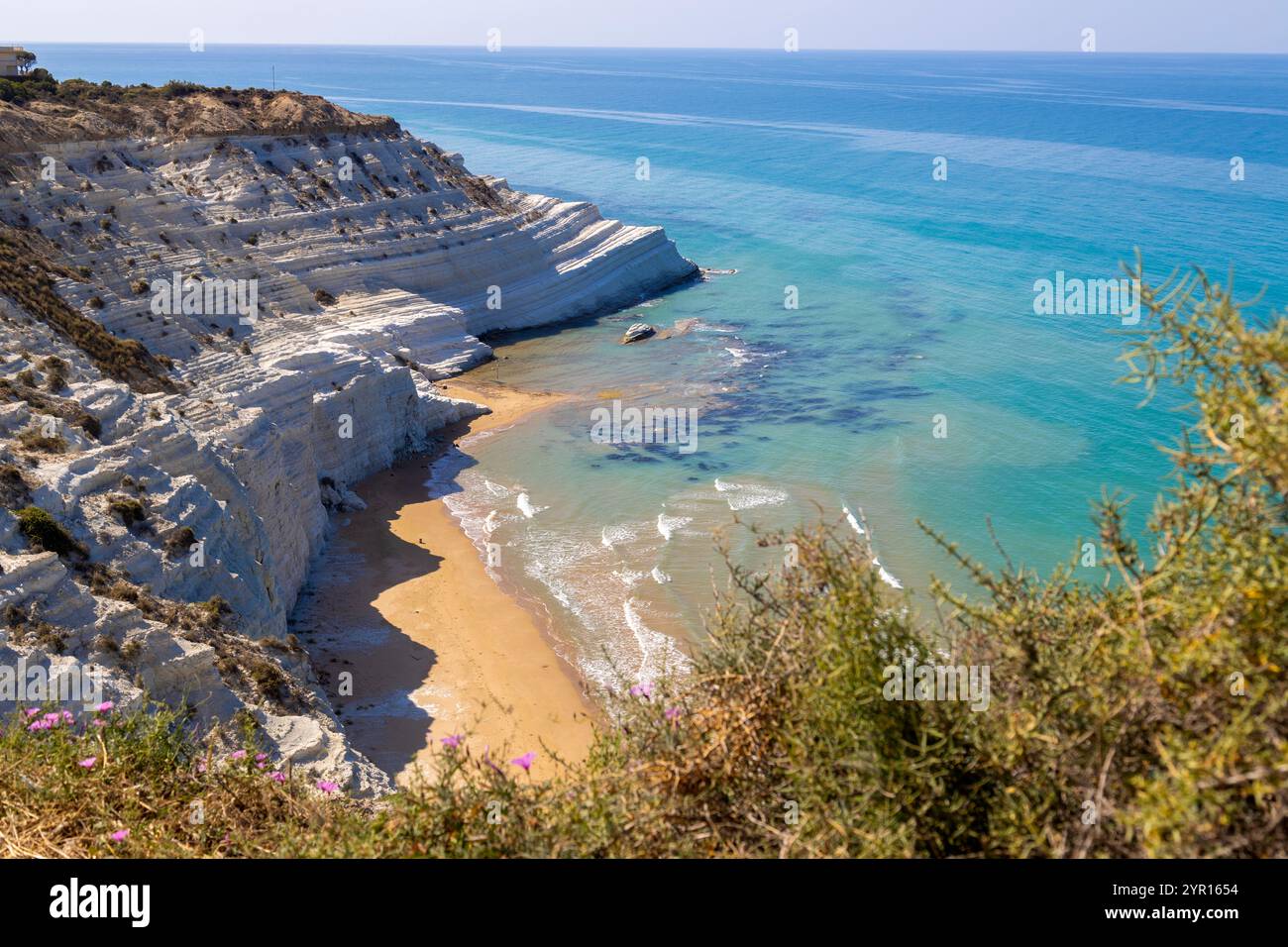 Scala dei Turchi, falesia di Marna bianca nel villaggio di Realmonte, provincia di Agrigento, Sicilia, Italia Foto Stock