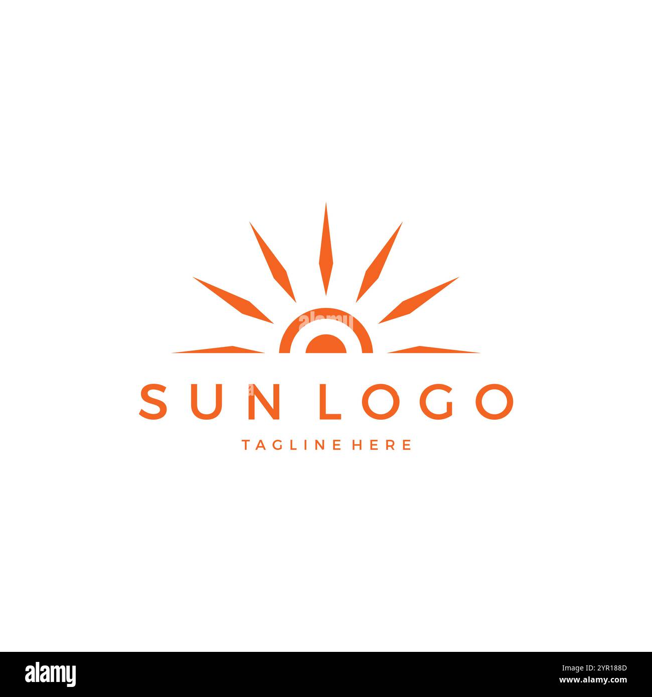 Illustrazione vettoriale dell'icona del logo Sun. Sunshine Vector Illustrazione Vettoriale
