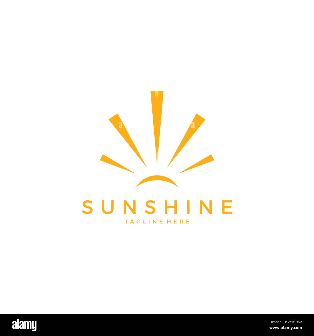 Design con logo Sunshine. Simbolo del logo Sun Illustrazione Vettoriale