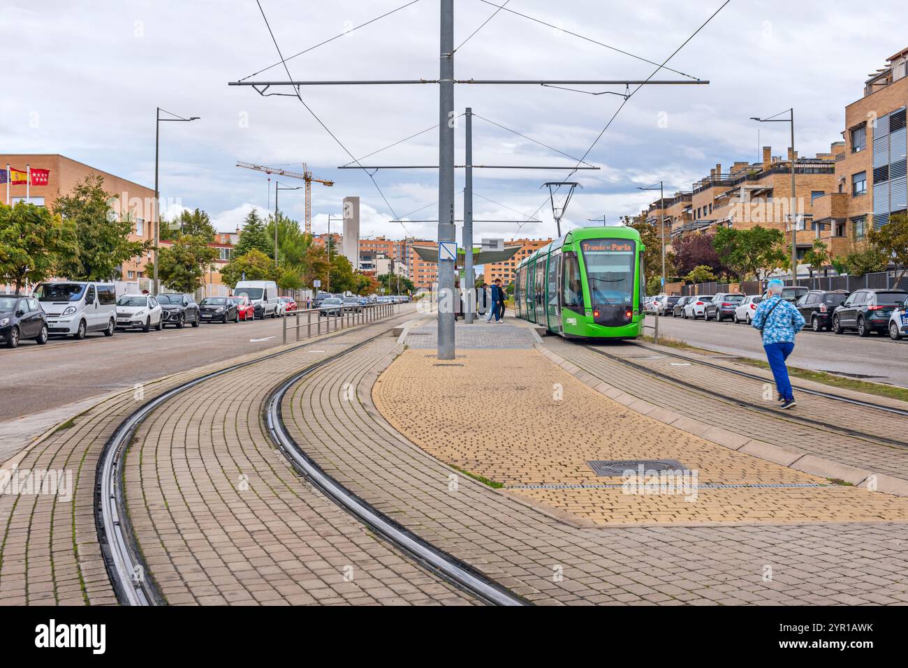La creazione di tracce condivise è solitamente meno costosa della creazione di tracce dedicate. Tram Foto Stock