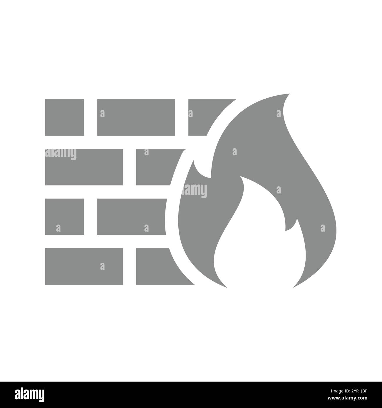 Difesa software firewall. Icona di un vettore di protezione antivirus e firewall. Illustrazione Vettoriale
