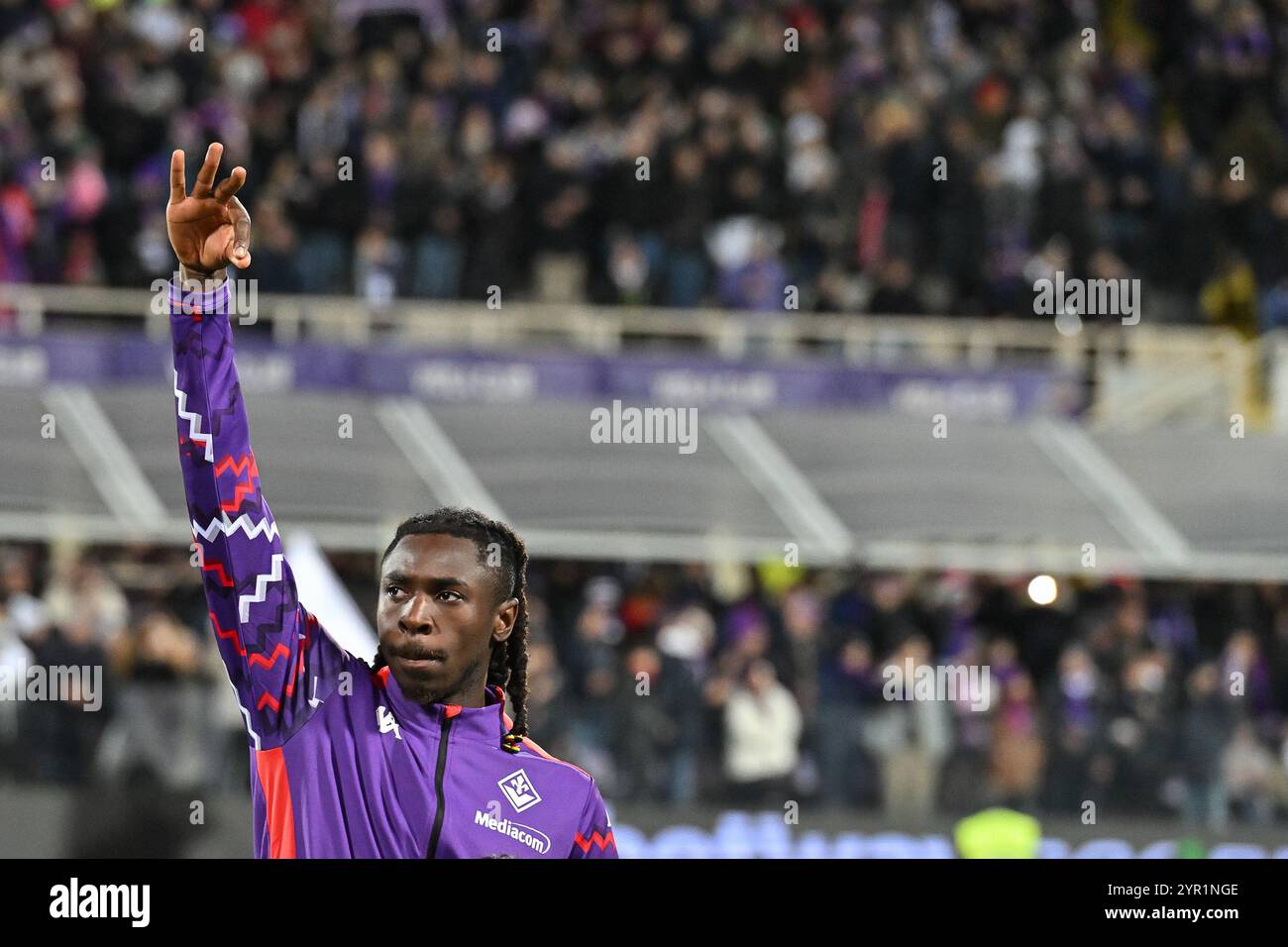 Firenze, Italia. 1 dicembre 2024. Stadio Artemio Franchi, Firenze, Italia - Moise Kean dell'AC Fiorentina durante la partita di calcio di serie A Enilive, Fiorentina vs Inter, 1 dic 2024 (foto di Roberto Ramaccia/Sipa USA) crediti: SIPA USA/Alamy Live News Foto Stock