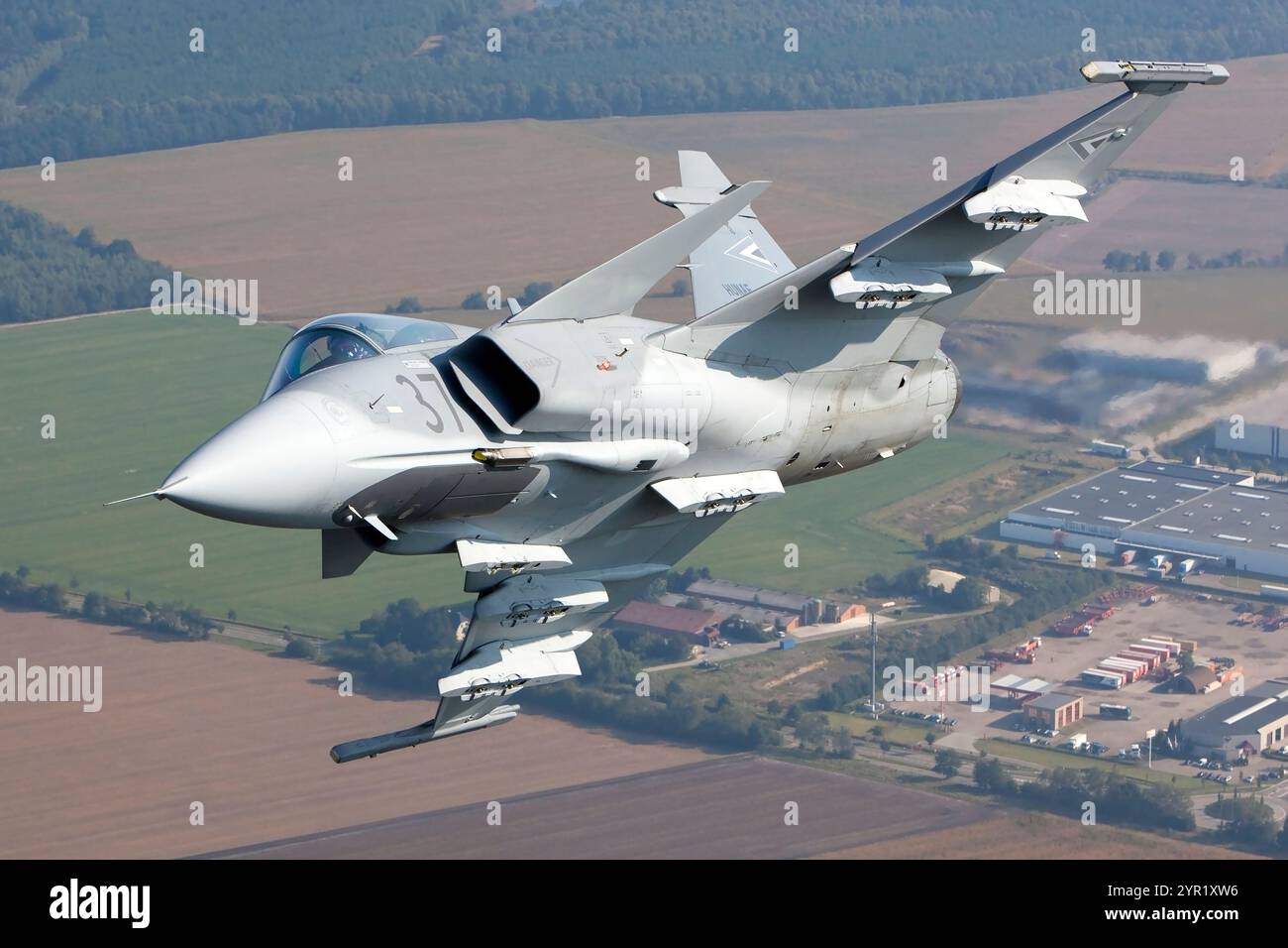 Aeronautica militare ungherese Saab JAS 39 Gripen Air to Air Photography Foto Stock