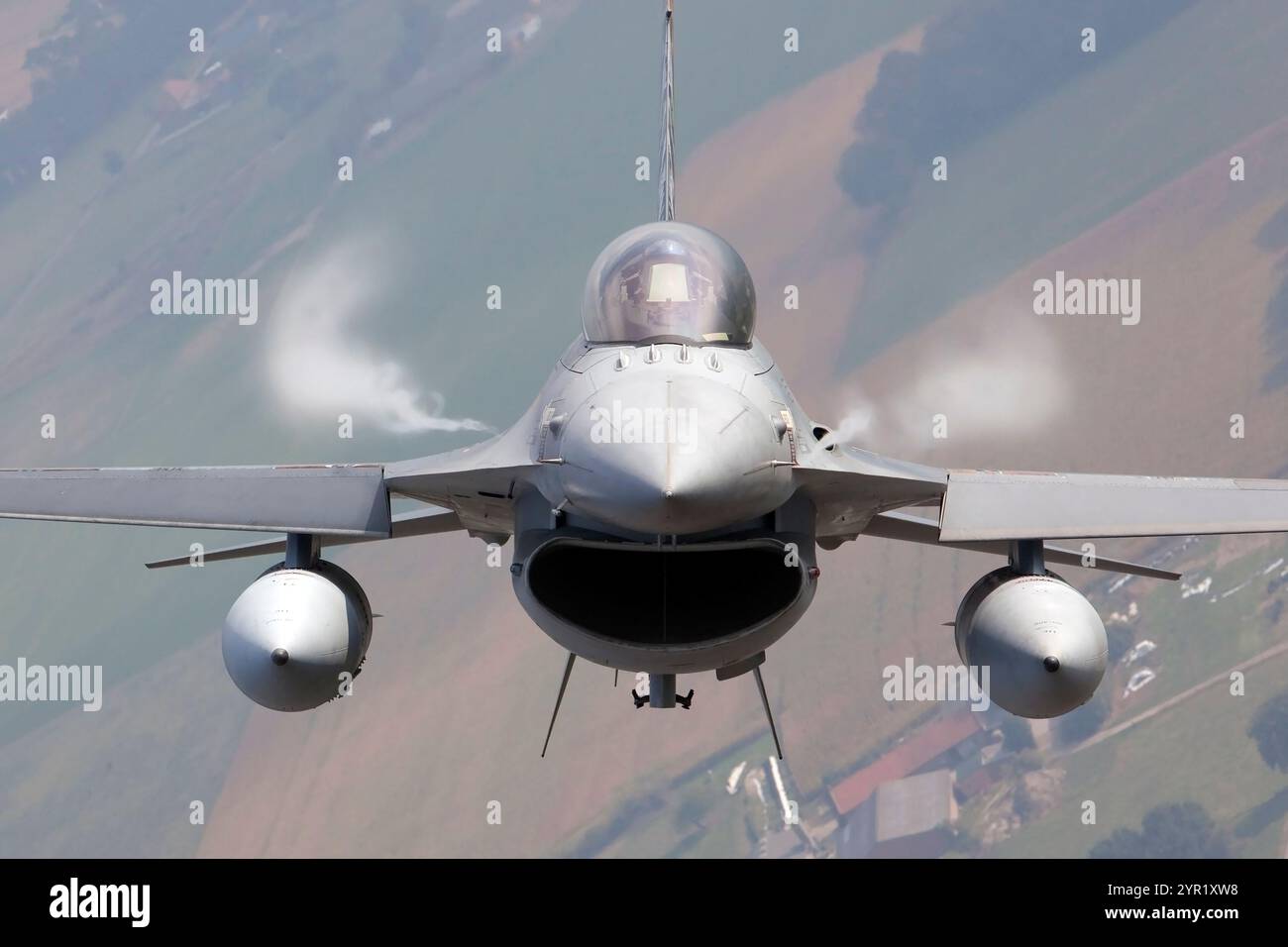 Royal Netherlands F-16 Fighting Falcon Air to Air Photo Mission Foto Stock