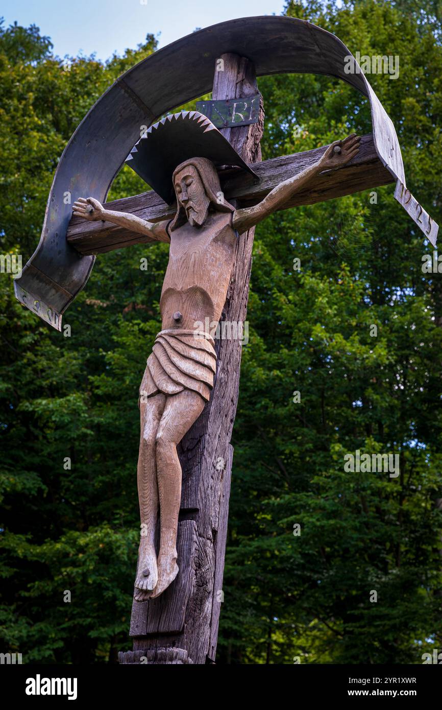 Vecchio villaggio tradizionale, Cristo, Museo ASTRA, Sibiu, Transilvania, Romania Foto Stock
