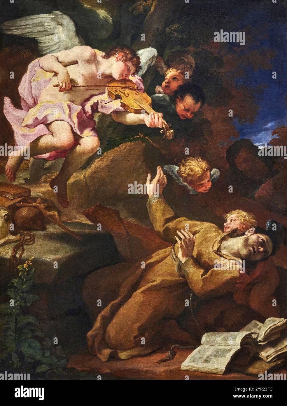 S. Francesco d'Assisi in estasi - olio su tela - Andrea Lanzani - 1700 - CBergamo, Museo Adriano Bernareggi Foto Stock