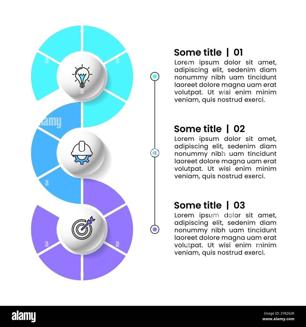 Modello infografico con icone e 3 opzioni o passaggi. Linea. Può essere utilizzato per il layout del flusso di lavoro, il diagramma, il banner, il webdesign. Illustrazione vettoriale Illustrazione Vettoriale