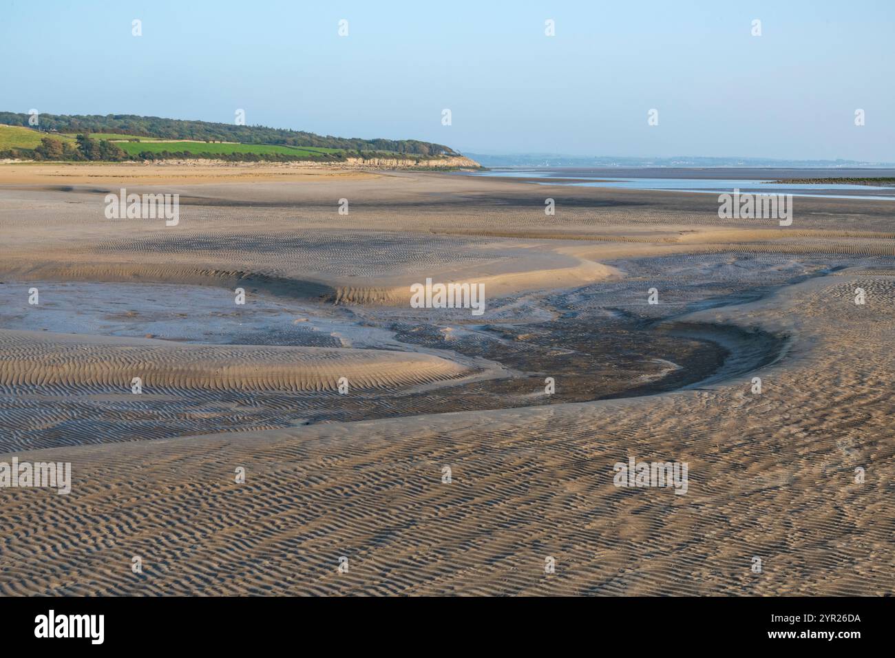 Silverdale Beach nel Lancashire, sulla costa dell'Inghilterra nordoccidentale. Foto Stock