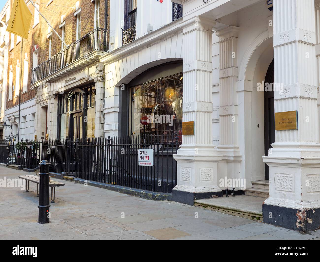 Negozi a Savile Row, Londra, Regno Unito Foto Stock
