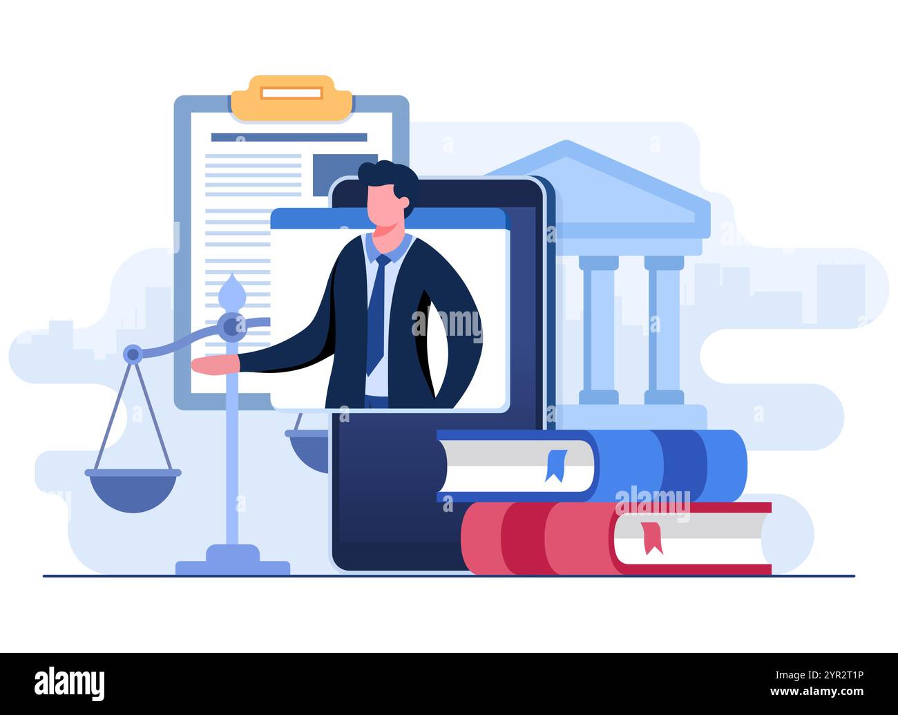 Assistenza legale online, consulenza legale, legge, avvocato, consulenza a distanza, assistenza legale in ambito commerciale, consulenza legale online per ui, web desig Illustrazione Vettoriale