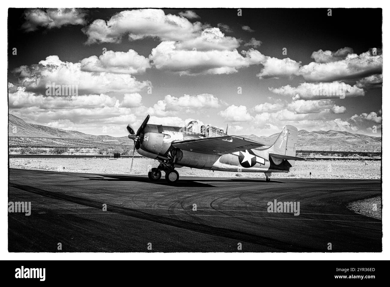 Grumman F4F Wildcat che irrompe dopo un volo in Arizona Foto Stock