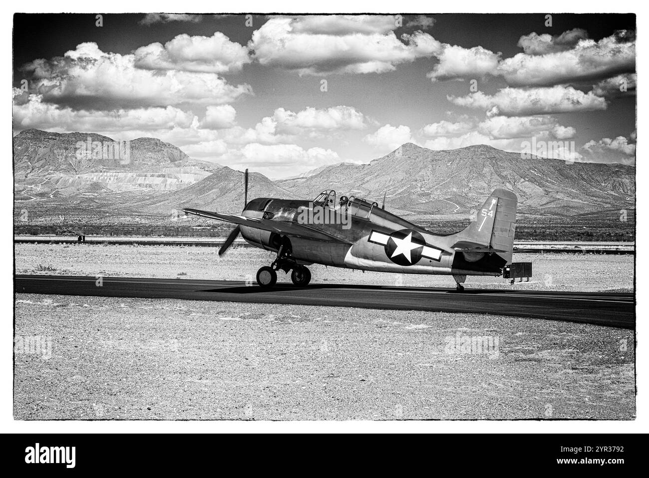 Grumman F4F Wildcat che irrompe dopo un volo in Arizona Foto Stock